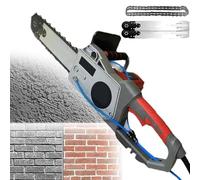 Scie à chaîne électrique diamantée pour murs, tronçonneuse portative, scie à chaîne électrique pour béton avec système d'aspiration des poussières par eau, chaînes et guide-chaîne pour granit et bét