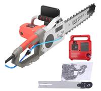 Scie À Chaîne Électrique Pour Béton 5800/6500 W, Scie Portative Pour La Découpe Murale, Aspiration Des Poussières Par Eau, Scie À Béton Portative 14"/19", 2 Chaînes/2 Guides.(35cm,1*blade)