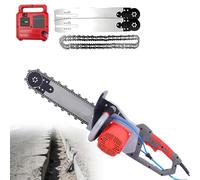 Scie À Chaîne Électrique Pour Béton, 6800 W, Robuste, Sans Balais, 6000 Tr/Min, Profondeur De Coupe De 48 Cm (19 Po), 2 M (6,5 Pi) En 3 Min, Pour Murs En Béton Armé, À Eau Intelligente(2+2,480mm)