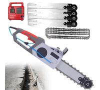 Scie À Chaîne Électrique Pour Béton, 6800 W, Robuste, Sans Balais, 6000 Tr/Min, Profondeur De Coupe De 48 Cm (19 Po), 2 M (6,5 Pi) En 3 Min, Pour Murs En Béton Armé, À Eau Intelligente(4+4,350mm)