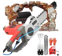 Scie à Chaîne en Béton électrique, Coupe-Palette de Mur de Tronçonneuse, Scie à Chaîne de Coupe en Béton avec Suppression de La Poussière Nourrie à L'eau et 2 Chaînes de Guidage Depth 48cm