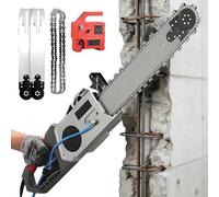 Scie à ChaîNe Robuste Pour BéTon, Raineuse éLectrique Murale, Profondeur De Coupe De 35/48cm Avec 2 Lames DiamantéEs Pour Barres D'Armature Briques Carrelage, Coupe à L'Eau Sans PoussièRe 48cm/18.9in