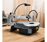 Scie À Chantourner 180 W, Vitesse Variable 400-1600 Courses/min, Profondeur De Coupe De 406 Mm, Table Inclinable De 0 À 45°, Éclairage De Travail Led Et Souffleur Dair, Scie À Chantourner Détabli