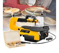 Scie à chantourner avec arbre flexible et pédale - Outil électrique de travail du bois de 40,6 cm - Réglage de la vitesse en continu de 550 à 1650 tr/min - Épaisseur de coupe de 50 mm