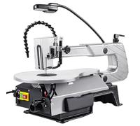 Scie à chantourner de bureau de 40,6 cm avec vitesse variable 400-1600 tr/min - Machine de découpe du bois bidirectionnelle et table réglable de 0 à 45° + lampe de travail pour le travail du bois de