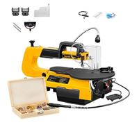 Scie à chantourner électrique 40 cm (16 po), 180 W, vitesse réglable en continu de 550 à 1650 tr/min, plateau inclinable de 0 à 45°, épaisseur de coupe jusqu'à 50 mm, avec éclairage intégré