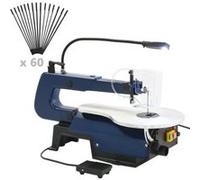 vidaXL Scie à Chantourner Electrique avec Pédale et Lampe LED Outils de Bricolage Découpe Travaux de Coupe Meulage Polissage 144834