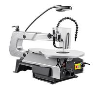 Scie À Chantourner Professionnelle 16" | Moteur en Cuivre 150 W | Table en Fonte D'aluminium Inclinable De 0 À 45° | Scie À Chantourner Électrique avec Éclairage LED Et 20 Lames