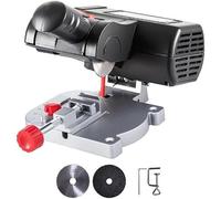Scie à découper à onglet - Mini scie de table électrique réglable de 0 à 45° pour bois, cuivre, aluminium - 60 W avec profondeur de coupe de 50 mm et 16 lames en acier/résine
