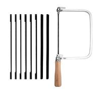 Scie à Découper Manuelle Arc Rotatable 360° Kit de 8 Lames pour Coupe Précise sur Métal et Bois - Poignée Confortable en Bois pour Modélisme et Bricolage