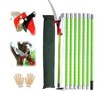 Scie à élaguer, Élagueur d'arbres sur perche de 2 m avec rallonge et coupe-branches manuel avec sac de transport(2m+scissor)