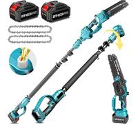 Scie à élaguer sans brosse, rallonge réglable, batteries rechargeables, 2 batteries EU plugs