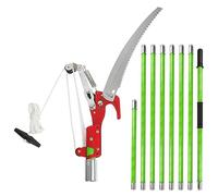 Scie à Élaguer Télescopique Avec Sécateur à Corde - Longueur Réglable (8 m) - Sac de Transport Inclus - Pour Travaux d'Élagage et d'Entretien des Arbres