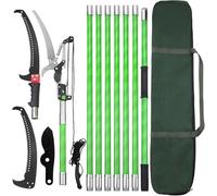 Scie à Élaguer Télescopique, Scie à Élaguer Télescopique avec Manche Télescopique de 8m, Coupe-branches Manuelles, Outils de Jardin Pour Élagage Palmiers Arbustes