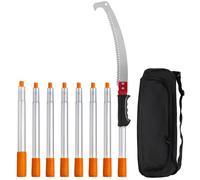 VEVOR Scie à Élaguer Télescopique 1,4-3 m Scie à Perche Extensible Manuelle Lame en Acier Tranchant Scie d'Élagage avec 8 Poteaux Alliage Aluminium pour Élagage Coupe Branches Hautes Palmiers Arbustes