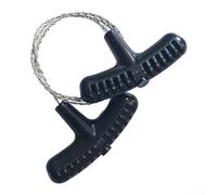 Scie à fil de poche pour camping, randonnée et survie - Scie à main en acier inoxydable, 67 cm, résistante à la rouille (1 pièce, noir)