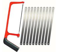 Scie à main avec 10 lames de scie interchangeables, avec angle réglable Mini scie à métaux, scie petite métal de 6 pouces, petite scie manuelle de tuyaux, PVC, plastique et bois, projets DIY