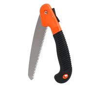 Scie à main pliante, scie professionnelle de camping et d'élagage de 17,8 cm avec design robuste, orange, portable et ergonomique pour le jardinage, la randonnée et le nettoyage des sentiers