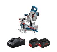 Scie à onglet radiale Ø216 mm GCM 18V-216 + 2 batteries Procore 18V 8 Ah + 1 chargeur GAL 18V-160 BOSCH
