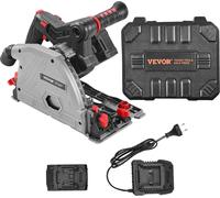 Scie à onglet sans fil VEVOR, lame de scie 5-1/2", avec batterie 4 Ah 20 V, profondeur de coupe 2,05", pour bois, plastique, outils uniquement (guides vendus séparément)