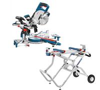 Scie à onglets radiale Ø216 BOSCH 0601B19100 - GCM 8 SJL Professional - 1600W + Piètement BOSCH GTA 2500 W