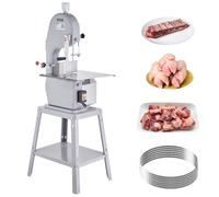 VEVOR Scie à Os de Boucher Électrique Commerciale Scie à Ruban pour Os 1500 W 300 kg/h Scie Électrique pour Viande et Os Congelés Épaisseur de 4-200 mm pour Supermarché Restaurant 54x49,5x142 cm