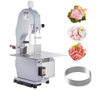 VEVOR Scie à os de boucher électrique commerciale, scie à ruban pour os 1100 W, scie pour viande et os congelés avec 5 lames, table 490 x 380 mm, épaisseur de 4-200 mm pour supermarché, restaurant