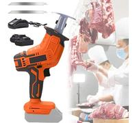 Scie à Os, Scie De Boucherie Commerciale électrique, Scies Alternatives électriques, Scie à Métaux Outils sans Fil Portatifs pour Couper Les Os De La Viande, 2battery+2sawtooth