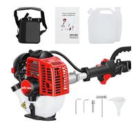 Scie à perche électrique, moteur à essence 26 CC, perche télescopique à 3 sections, tronçonneuse à essence efficace pour branches difficiles d'accès Rouge