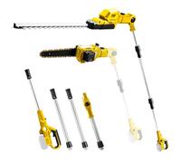 Scie à perche et taille-haie sans fil 2 en 1 compatible avec batterie Dewalt 20 V, tronçonneuse électrique de 20,3 cm, taille-haie d'extension de 40,6 cm pour buissons, arbres, membres et branches