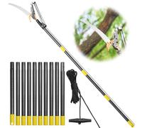 Scie à perche extensible pour l'élagage des arbres, sécateur manuel à long manche de 4 m, lame tranchante en acier de 30 cm