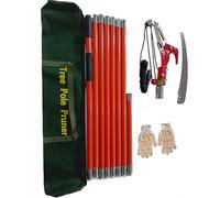 Scie à perche manuelle, scie d'élagage d'arbre à longue portée, avec ciseaux et gants, longueur réglable de 2 à 6 m, légère et robuste, cisailles à arbres extensibles à ciseaux, pour la foresterie