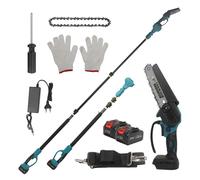 Scie à perche sans fil 2 en 1 - mini tronçonneuse 6 pouces - 800W - 3,0 Ah*2 batteries - perche d’extension rétractable de 6-10ft