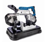 Scheppach Scie à ruban à métaux MBS1200XT - 1100 W - Hauteur de coupe 127 mm - Vitesse variable 0,7-2,4 m/s - Tête inclinable - LED et seconde lame