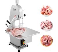 VEVOR Scie à os de boucher électrique commerciale, scie à ruban pour os 1800 W, scie pour viande et os congelés avec 5 lames, table 515 x 490 mm, épaisseur de max 180 mm pour supermarché, restaurant
