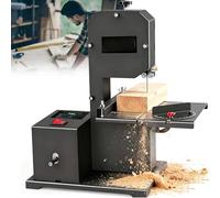 Scie à ruban d'établi professionnelle pour petits ateliers, moteur de 800 W, hauteur de coupe : 70 mm. Table métallique inclinable de 90 mm (3,5 po) (0-45°), machine à découper le bois