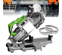 Scie à ruban portable, outil à main à coupe profonde, vitesse variable de 1100 W, pliable avec angle de coupe de 0 à 45°, réglage de 1 à 6 vitesses, vitesse 0,7 à 2,4 m/s pour la coupe du métal