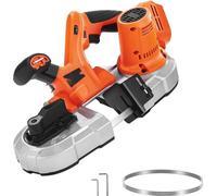 scie à ruban portable sans fil 20V - Profondeur de coupe 2,56 pouces - 0 à 192 m/min - Moteur sans balais - Direction à vitesse variable et lumière LED - Pour la découpe de l'acier, de l'aluminium, de