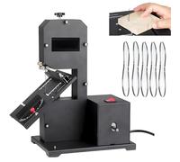 Scie À Ruban Professionnelle de Table pour Petits Ateliers, Hauteur de Coupe de 70 Mm, 800 W, Table Inclinable pour Métaux (0-45°) avec 5 Lames de Scie pour Le Travail du Bois