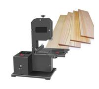 Scie à Ruban Professionnelle D'éTabli 800 W | Hauteur De Coupe 70 Mm, Profondeur De Gorge 90 Mm | Coupes Droites Et Courbes | Table MéTallique Inclinable RéGlable (0-45°) | Machine à Couper Le Bois