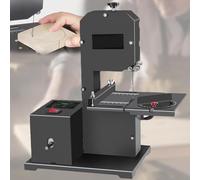 Scie à ruban professionnelle d'établi pour petits ateliers, scie à ruban pour le travail du bois 1750 tr/min avec accessoires, table inclinable en métal de 0 à 45°, profondeur de coupe de 70 mm