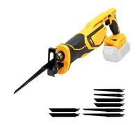 Scie alternative compatible avec batterie DeWalt 20V Max, scie électrique sans balais à 3000 tr/min avec 8 lames de scie alternative, pour la coupe de métal, bois, plastique, coupe d'arbres