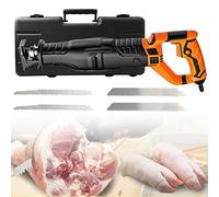 Scie Alternative Électrique, Scie à Os de Boucher, Scie Sabre Boucher pour le Supermarché/le Restaurant pour Couper les Os et Viande Congelée, Rotation à 180°, Changement de Lame Sans Outil