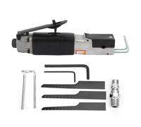 Scie alternative pneumatique avec poignée en caoutchouc souple, outil pneumatique de coupe robuste comprenant 3 lames de scie, une clé et un support en fer pour la coupe du métal