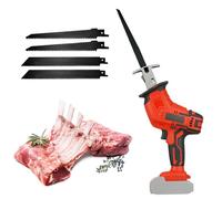 Scie Alternative Portable, Compatible avec Makita Batteries, avec 4 Lames, Coupe De Bois/Os, Scie à Viande Pour La Boucherie(Sans Batterie)