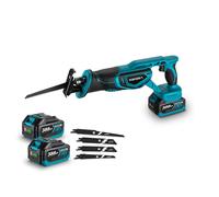 Scie alternative sans balais 3 000 W, scie à main, sabre, scie multifonctionnelle, coupe métal, bois, tuyaux avec 4 lames avec deux batteries