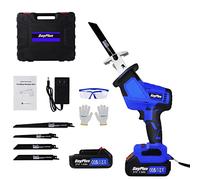 Scie alternative sans fil 21V alimentée par batterie, 0-3000 SPM, scie électrique à vitesse variable, changement de lame sans outil, longueur de trait 20mm, scie sabre électrique de jardin pour arbres