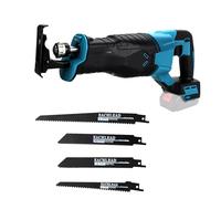 Scie alternative sans fil Compatible avec la batterie Makita 18V scie sans fil 0-3300 SPM scie à fil avec 4 lames pour couper facilement le bois, le métal et les tubes en PVC