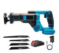 Scie Alternative Sans Fil Scie Électrique avec Batterie et Chargeur pour Coupe du Bois Métal avec 4 Lames Outil Électrique, 3000