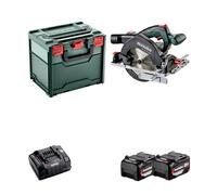 Scie circulaire Ø 165 mm 18V KS 18 LTX 57 + 2 batteries 18V 5.2 Ah + chargeur rapide ASC 145 METABO